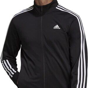 Adidas Men's Essentials Warm-Up 3-Stripes Track Top Blacka and White Size XL